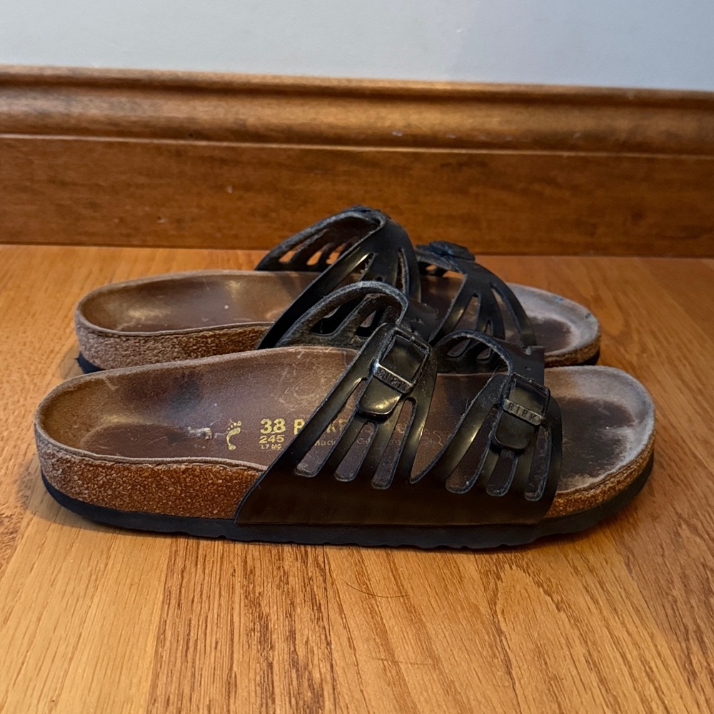 Birkenstock Granada Leather Sandals Black Unisex EU 38 Ladies 7 Men’s 5 Narrow - Picture 10 of 15